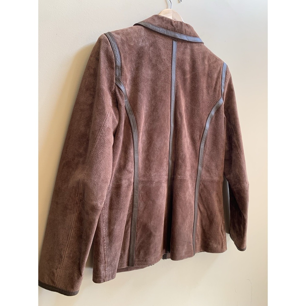 Mens Small Bagatelle Vintage Leather Zip Up Jacket  (ZIPPER BROKEN) russet brown - Picture 8 of 16